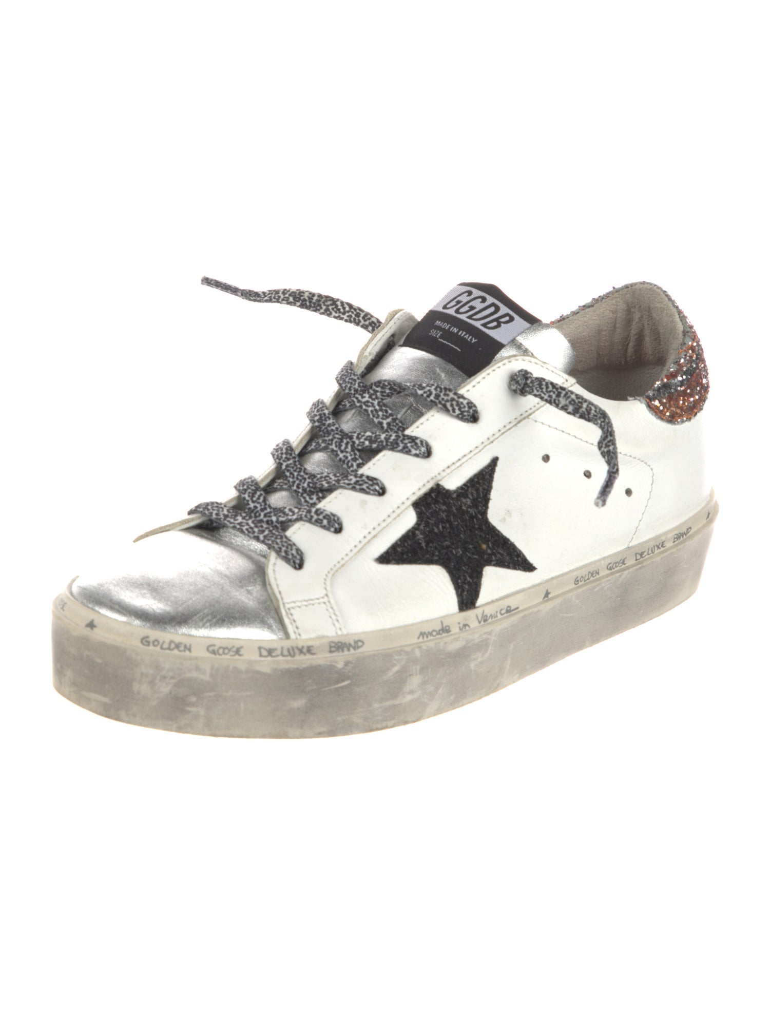 Golden Goose Leather Colorblock Pattern Sneakers