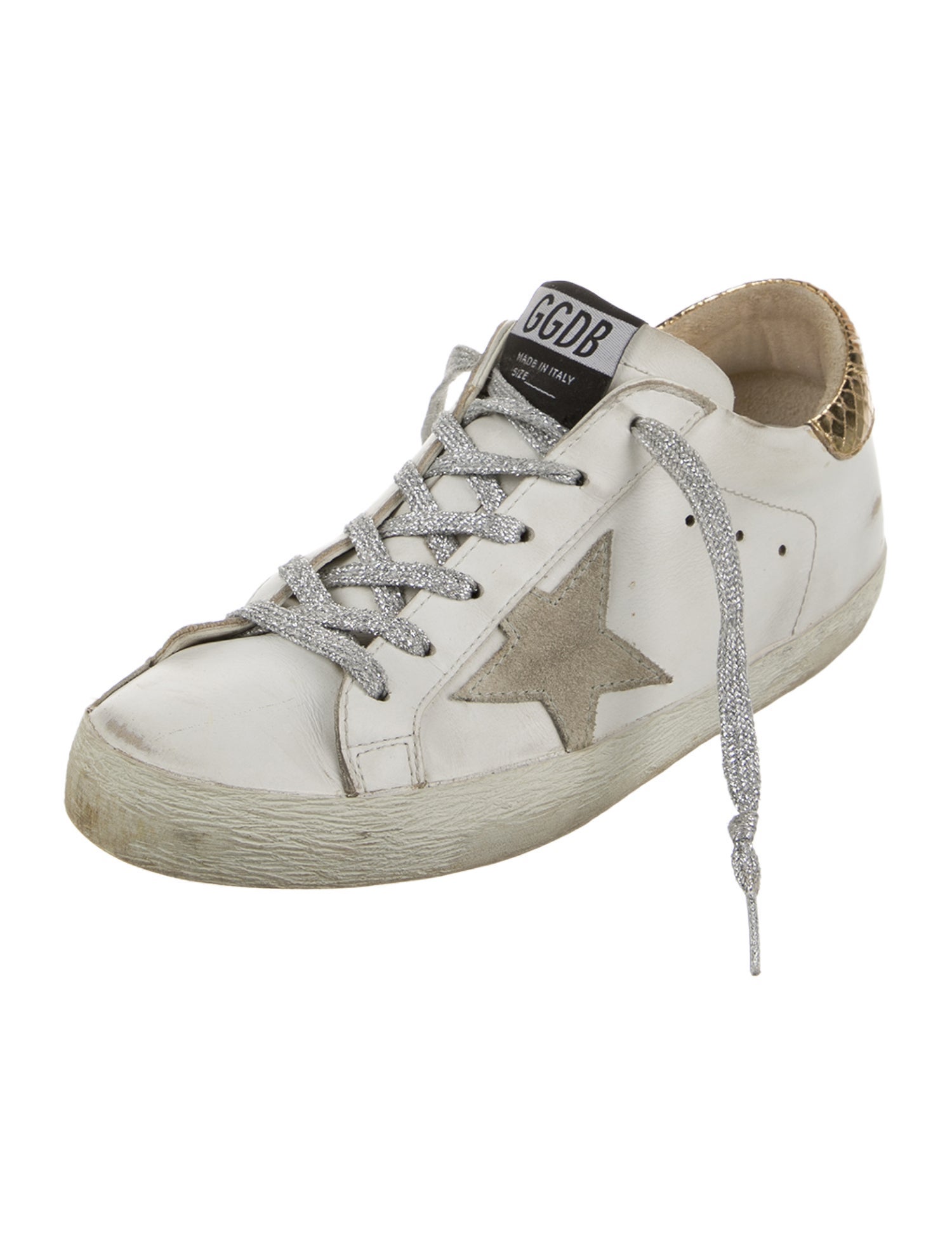 Golden Goose Leather Graphic Print Sneakers