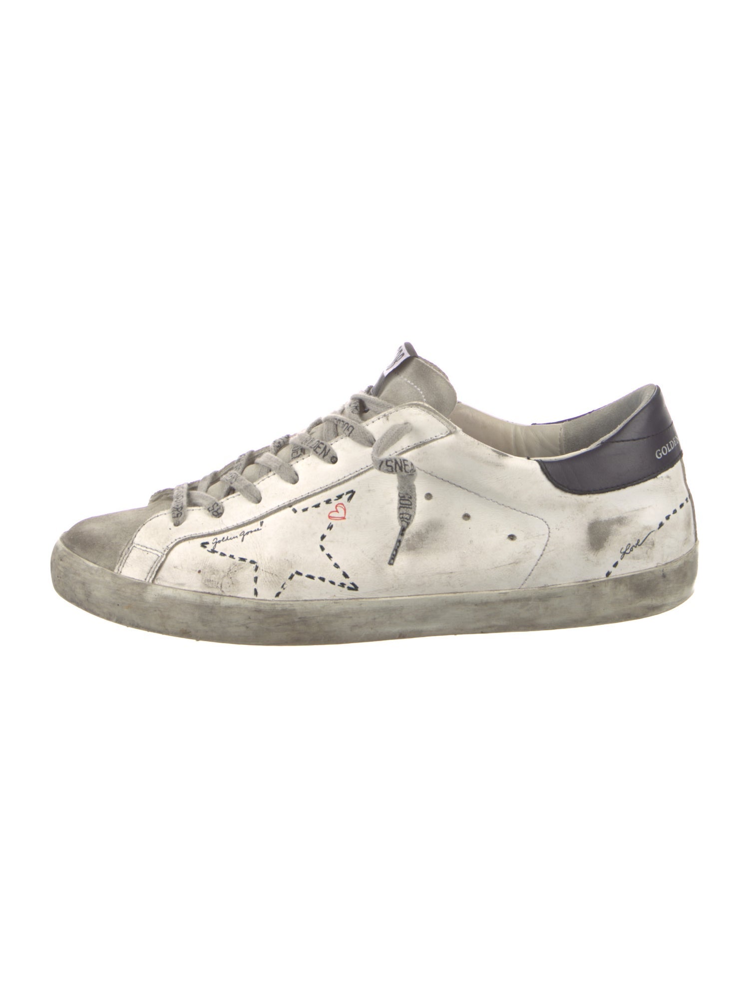 Golden Goose Leather Distressed Accents Sneakers