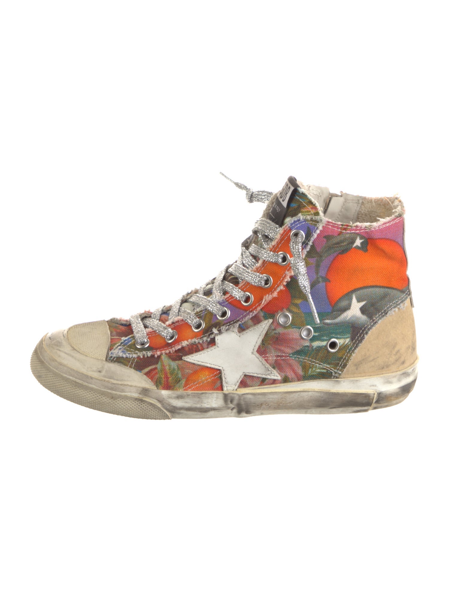 Golden Goose Canvas Printed Sneakers
