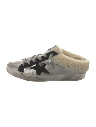 Golden Goose Leather Printed Sneakers