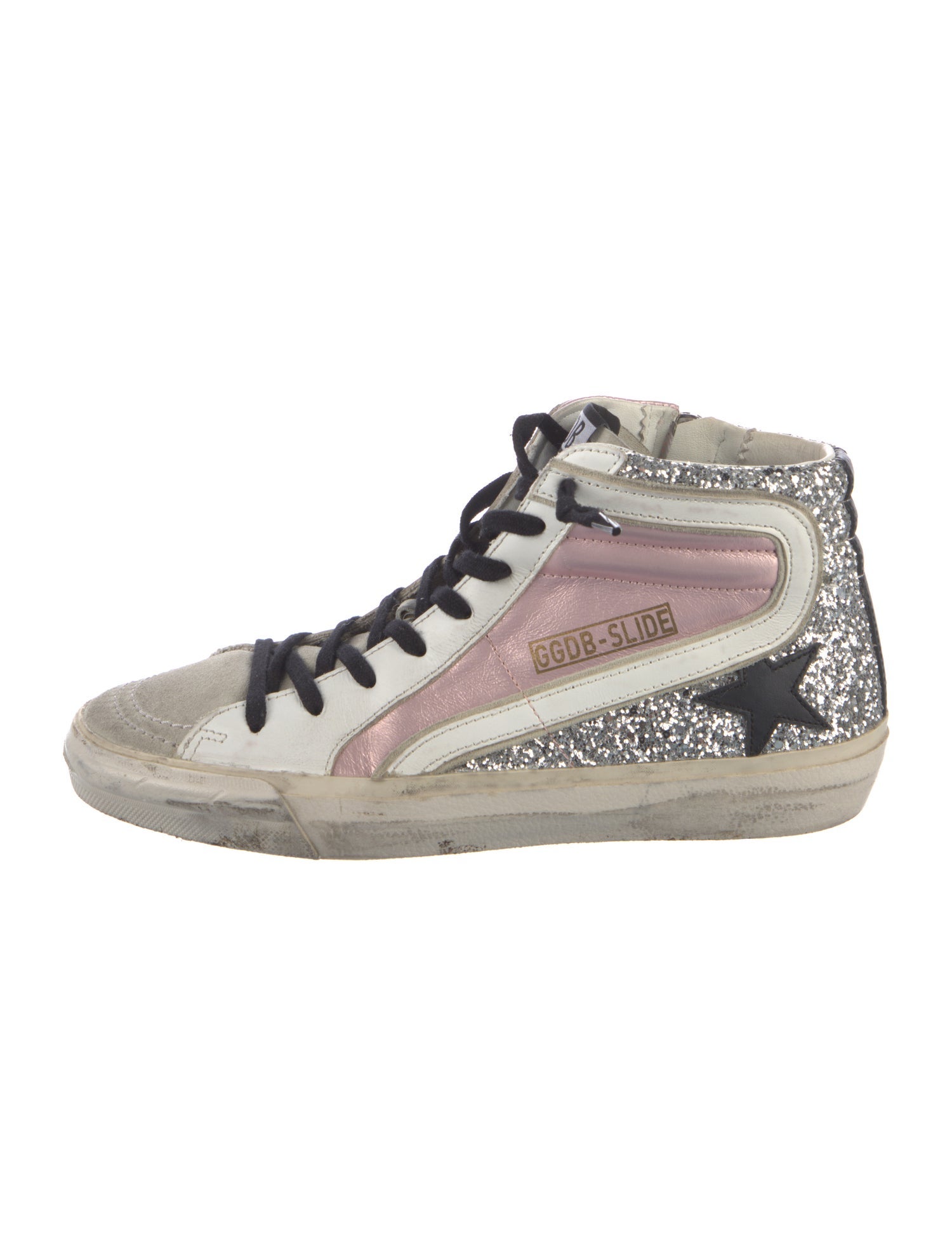 Golden Goose Leather Colorblock Pattern Sneakers