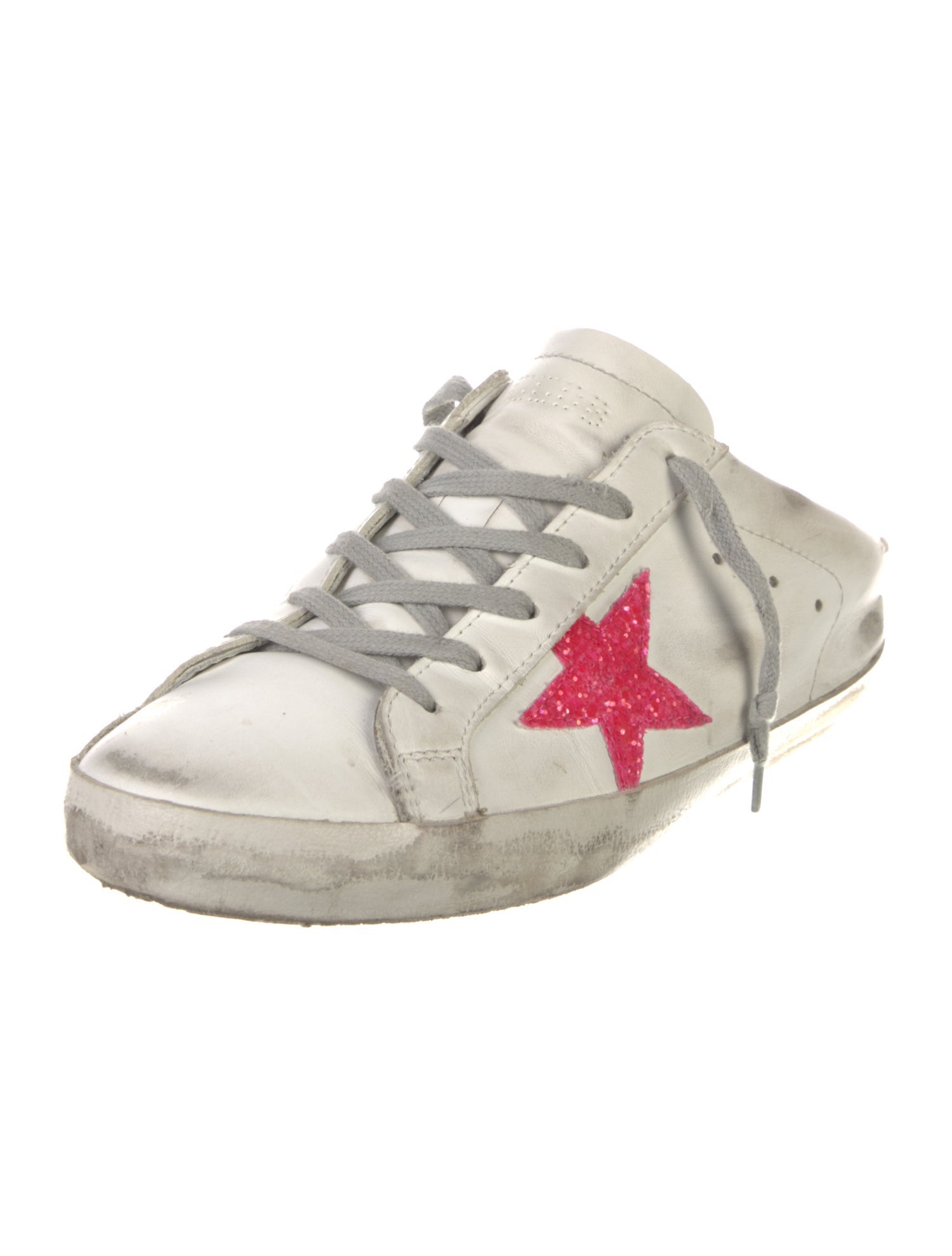 Golden Goose Leather Distressed Accents Sneakers