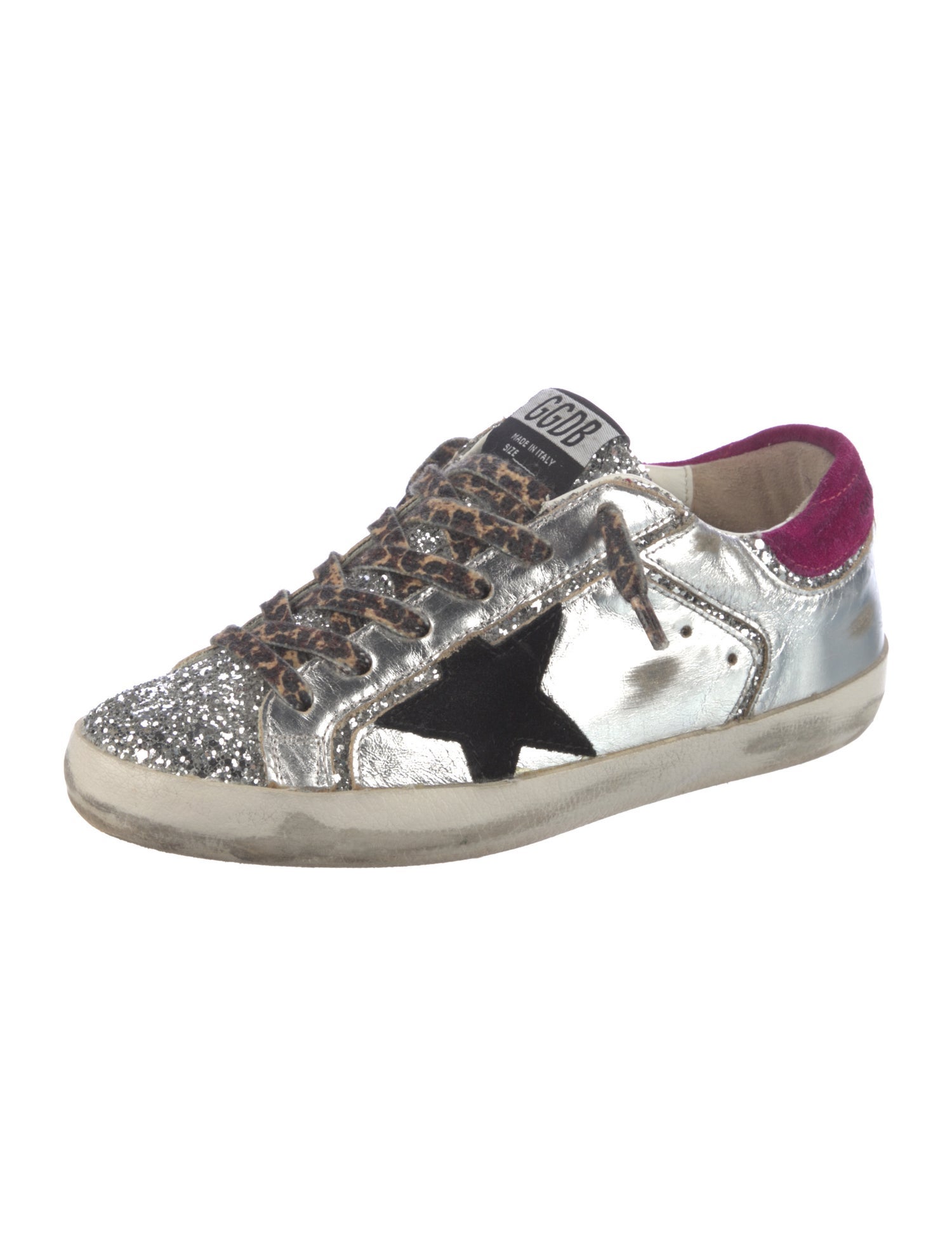 Golden Goose Leather Printed Sneakers