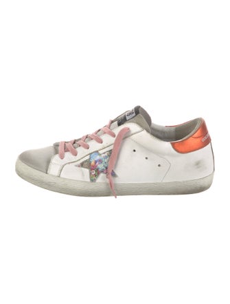 Golden Goose Leather Colorblock Pattern Sneakers