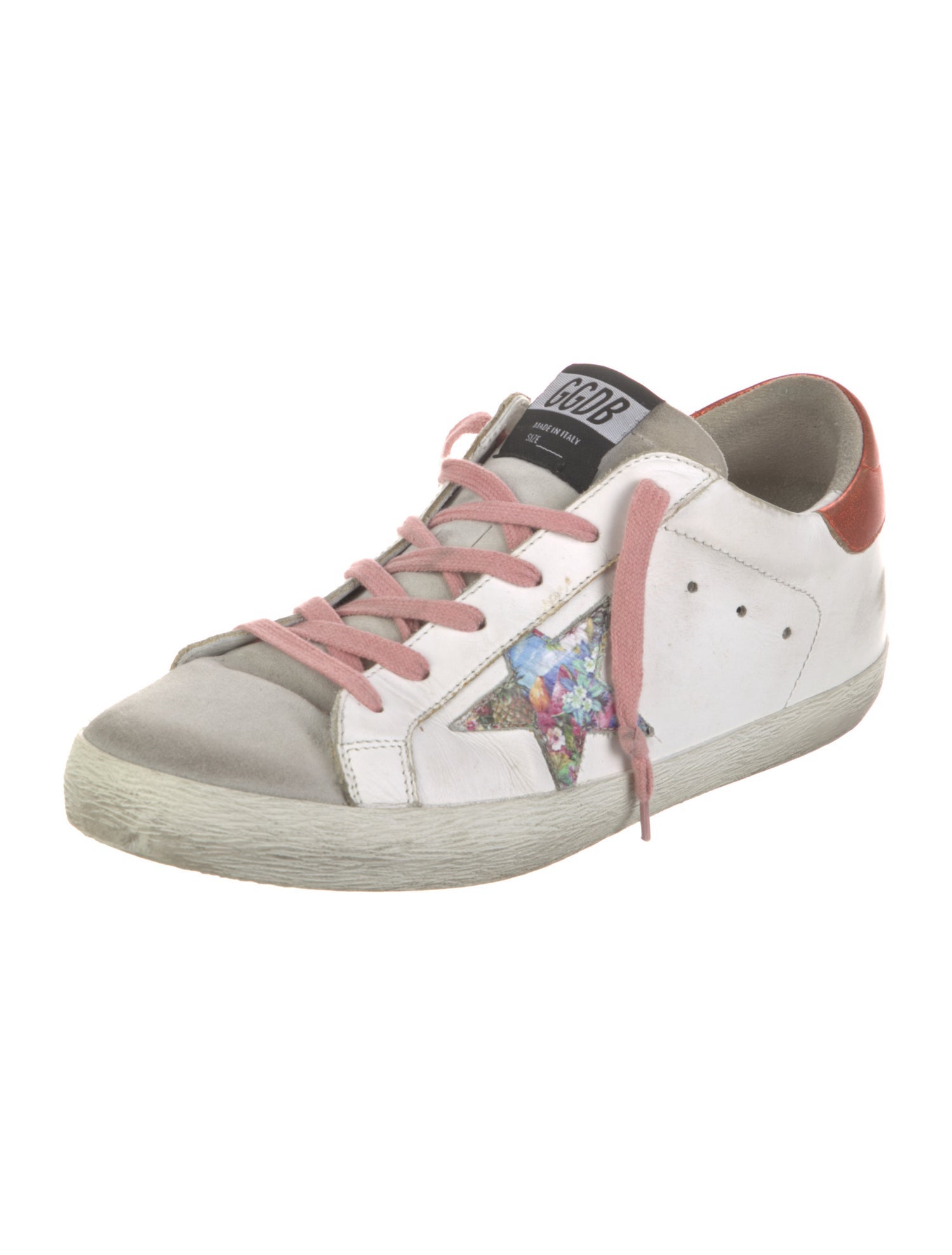 Golden Goose Leather Colorblock Pattern Sneakers