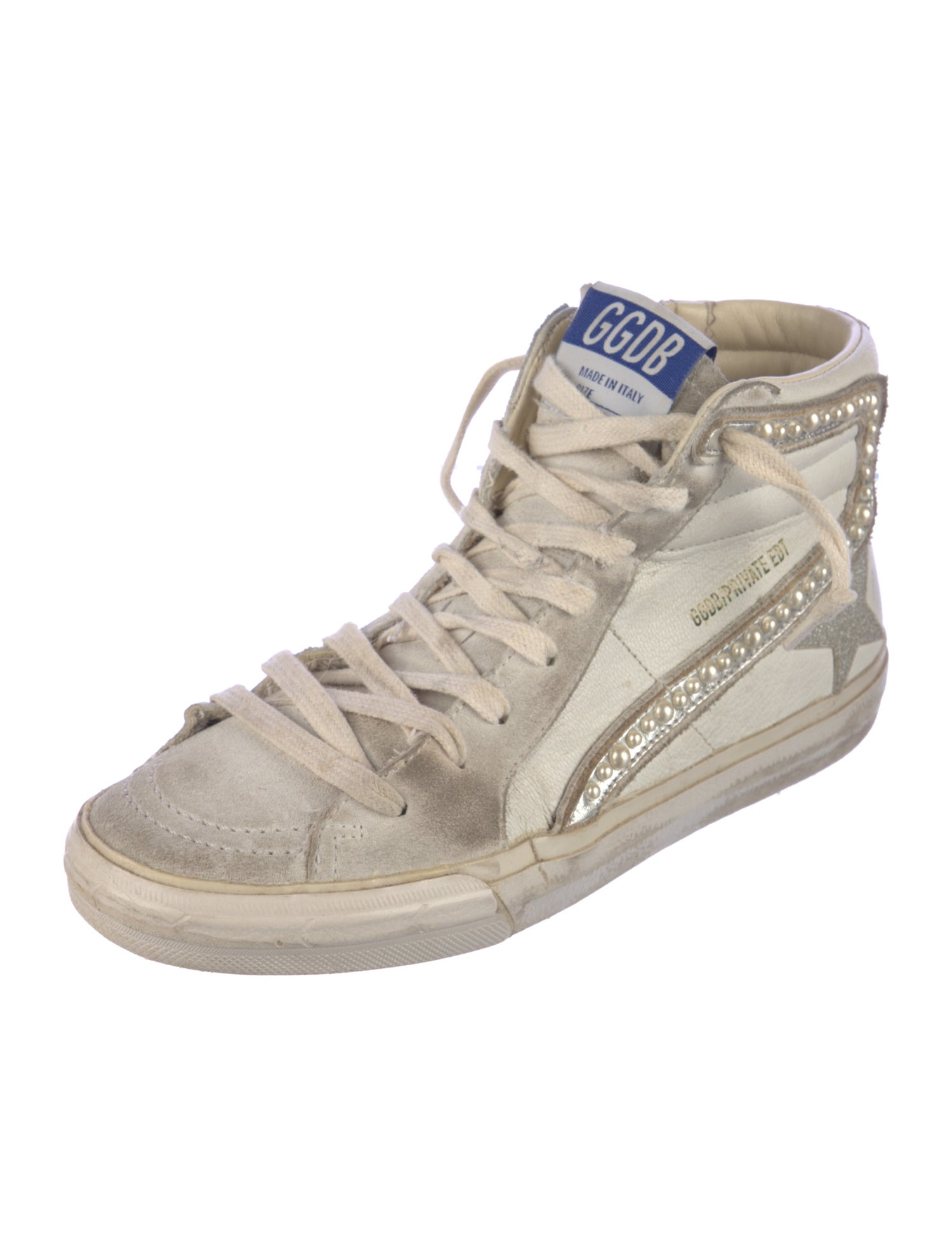 Golden Goose Leather Printed Sneakers