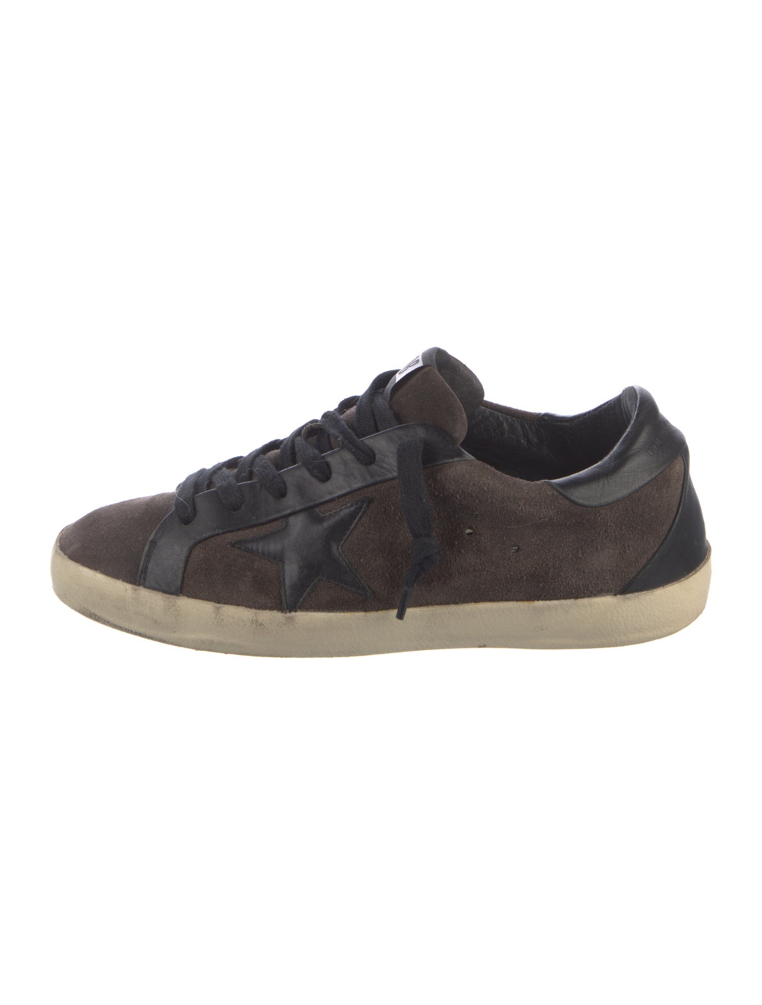 Golden Goose Suede Colorblock Pattern Sneakers