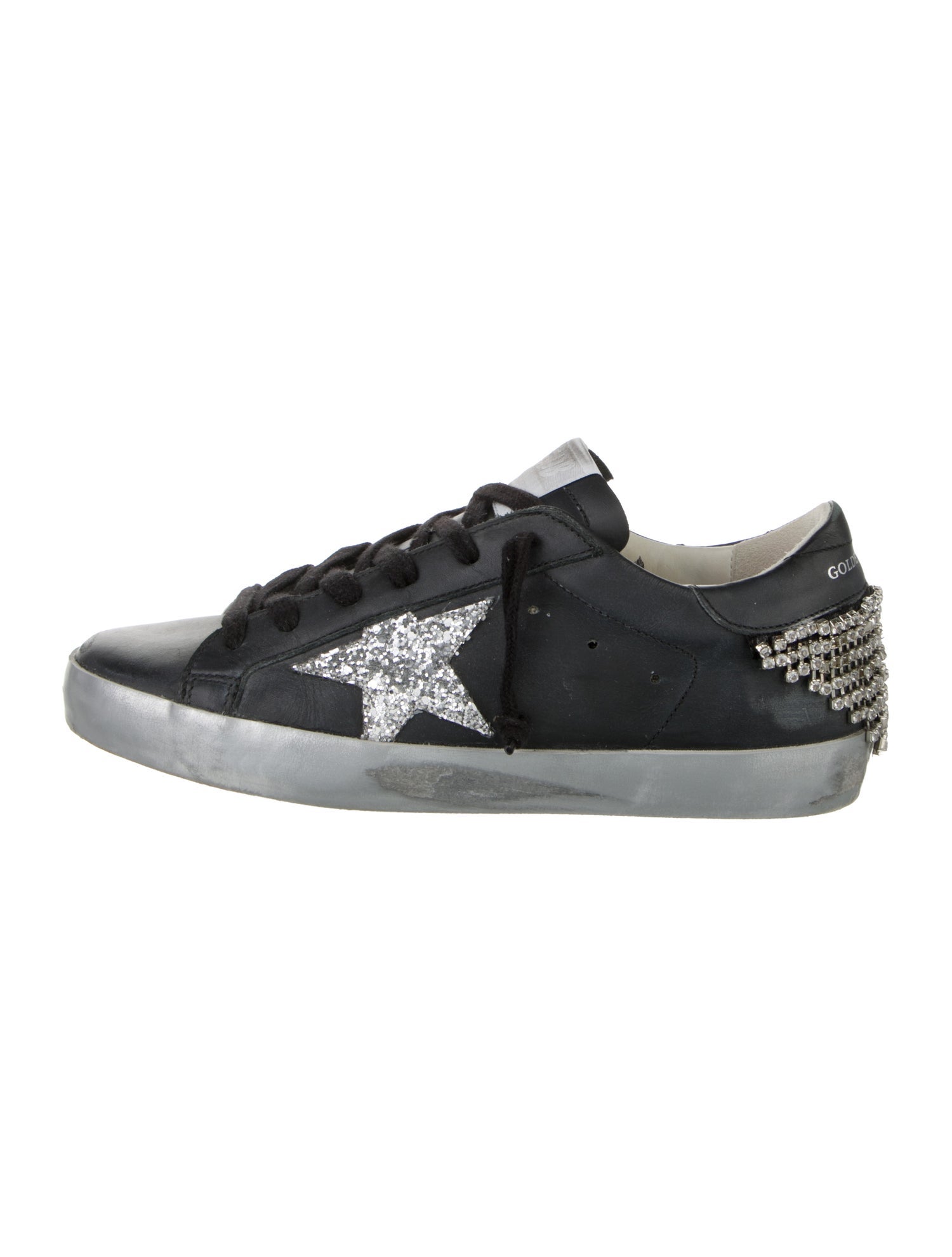 Golden Goose Leather Crystal Embellishments Sneakers