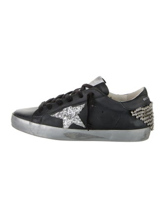 Golden Goose Leather Crystal Embellishments Sneakers