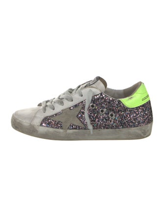 Golden Goose Glitter Distressed Accents Sneakers