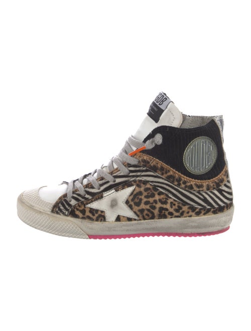 Golden Goose Ponyhair Animal Print Sneakers