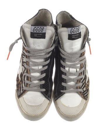 Golden Goose Ponyhair Animal Print Sneakers
