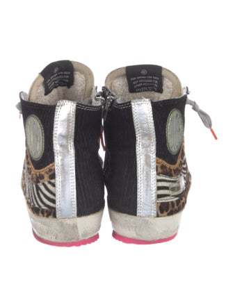 Golden Goose Ponyhair Animal Print Sneakers