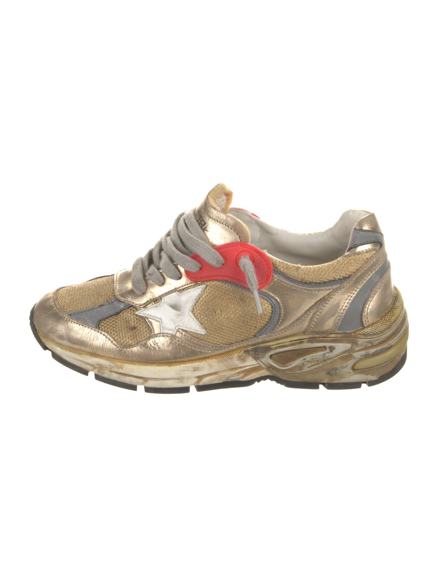 Golden Goose Leather Printed Sneakers