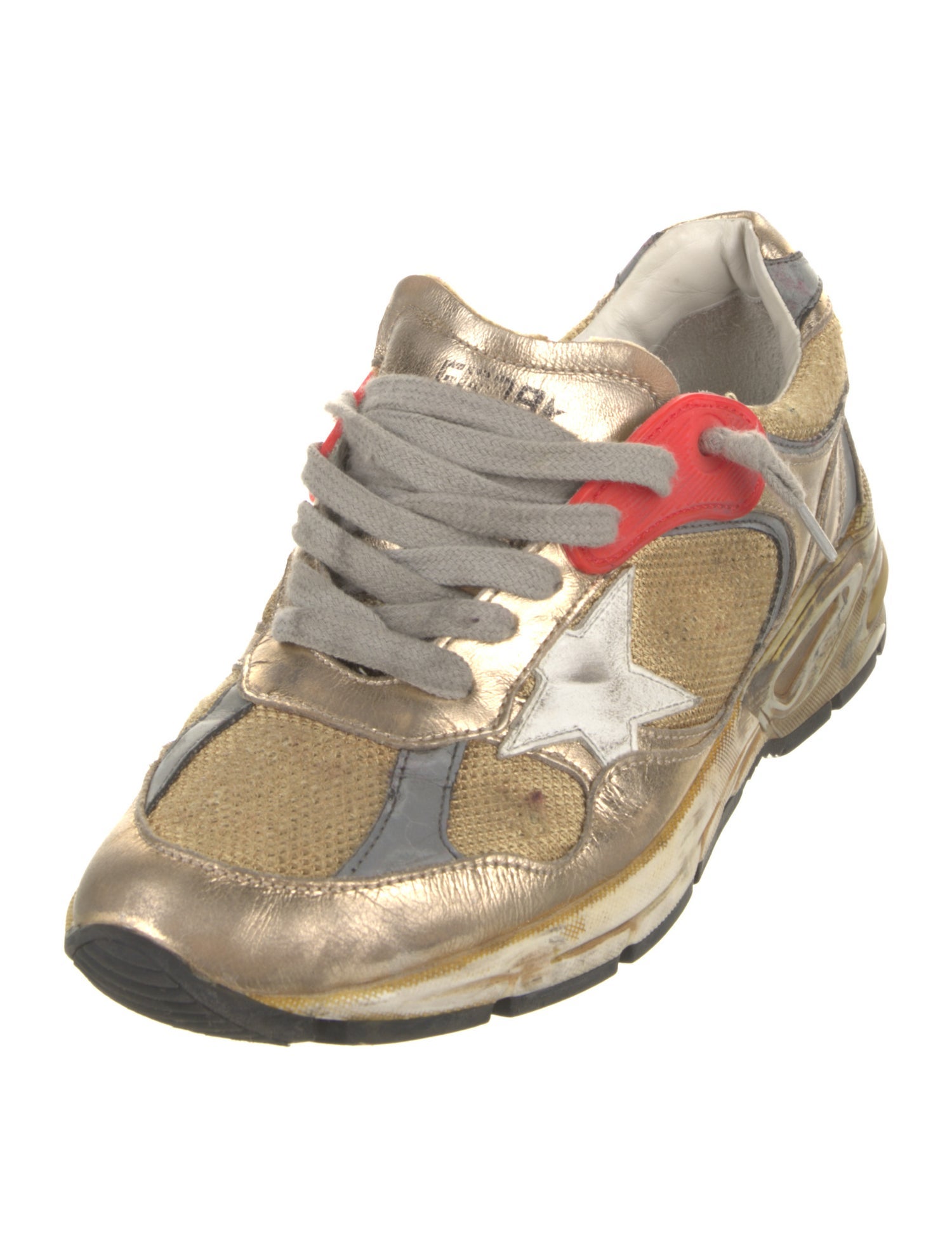 Golden Goose Leather Printed Sneakers
