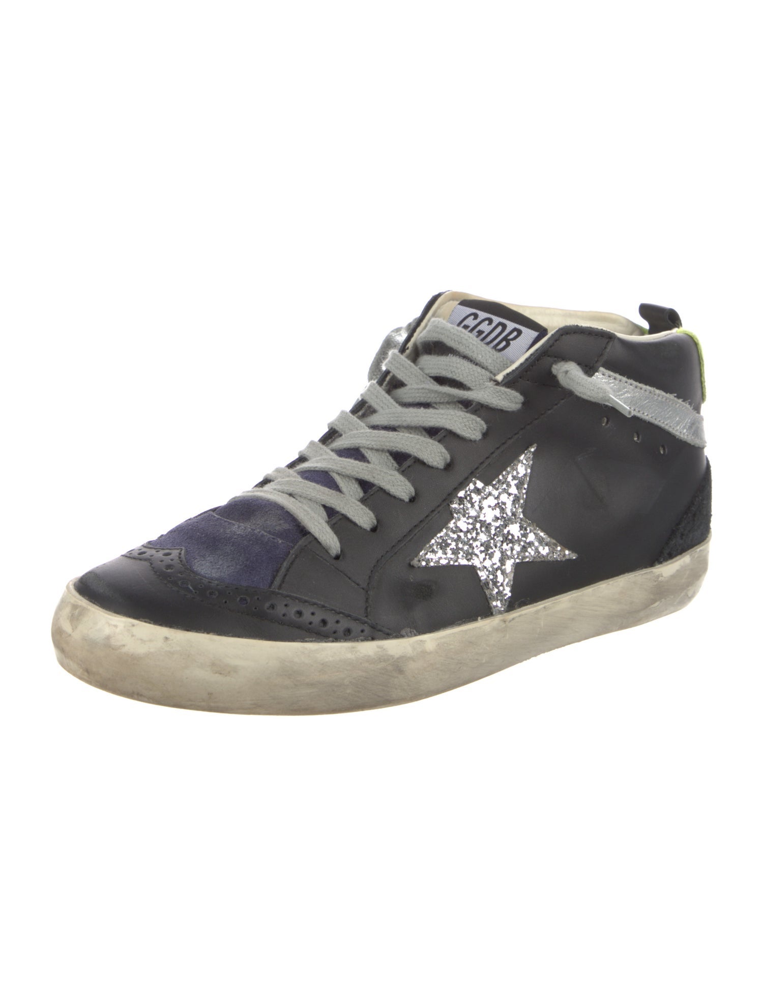 Golden Goose Leather Colorblock Pattern Sneakers