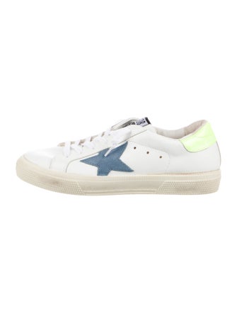 Golden Goose Leather Colorblock Pattern Sneakers