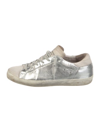 Golden Goose Leather Colorblock Pattern Sneakers