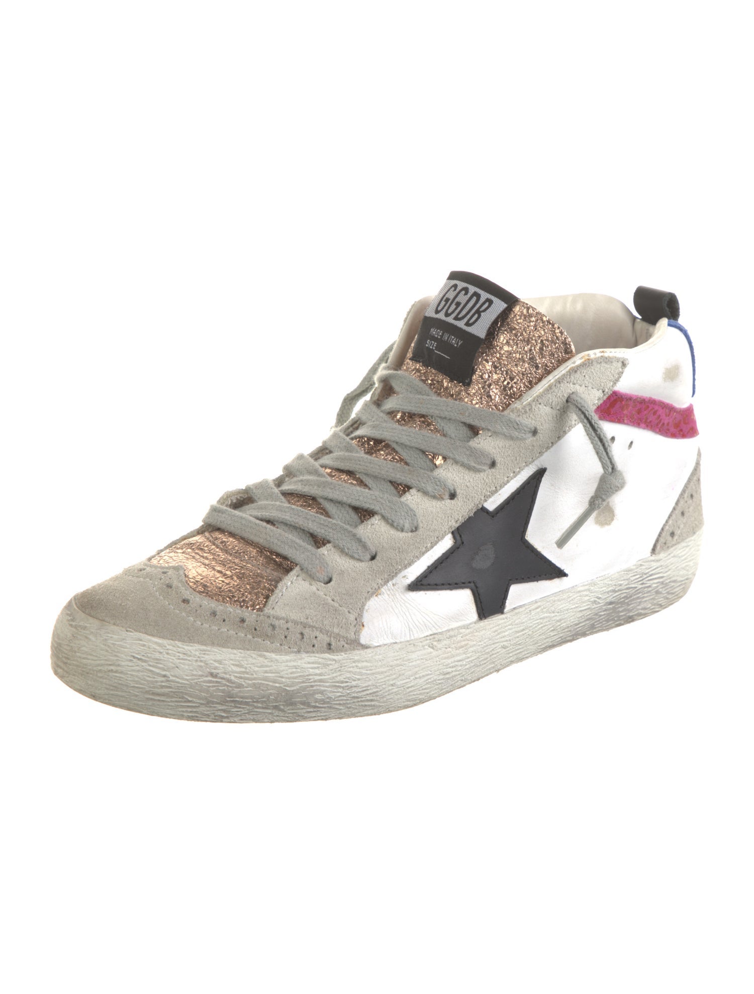 Golden Goose Leather Colorblock Pattern Sneakers