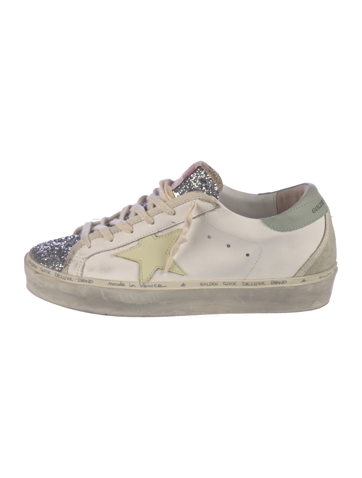 Golden Goose Leather Colorblock Pattern Sneakers