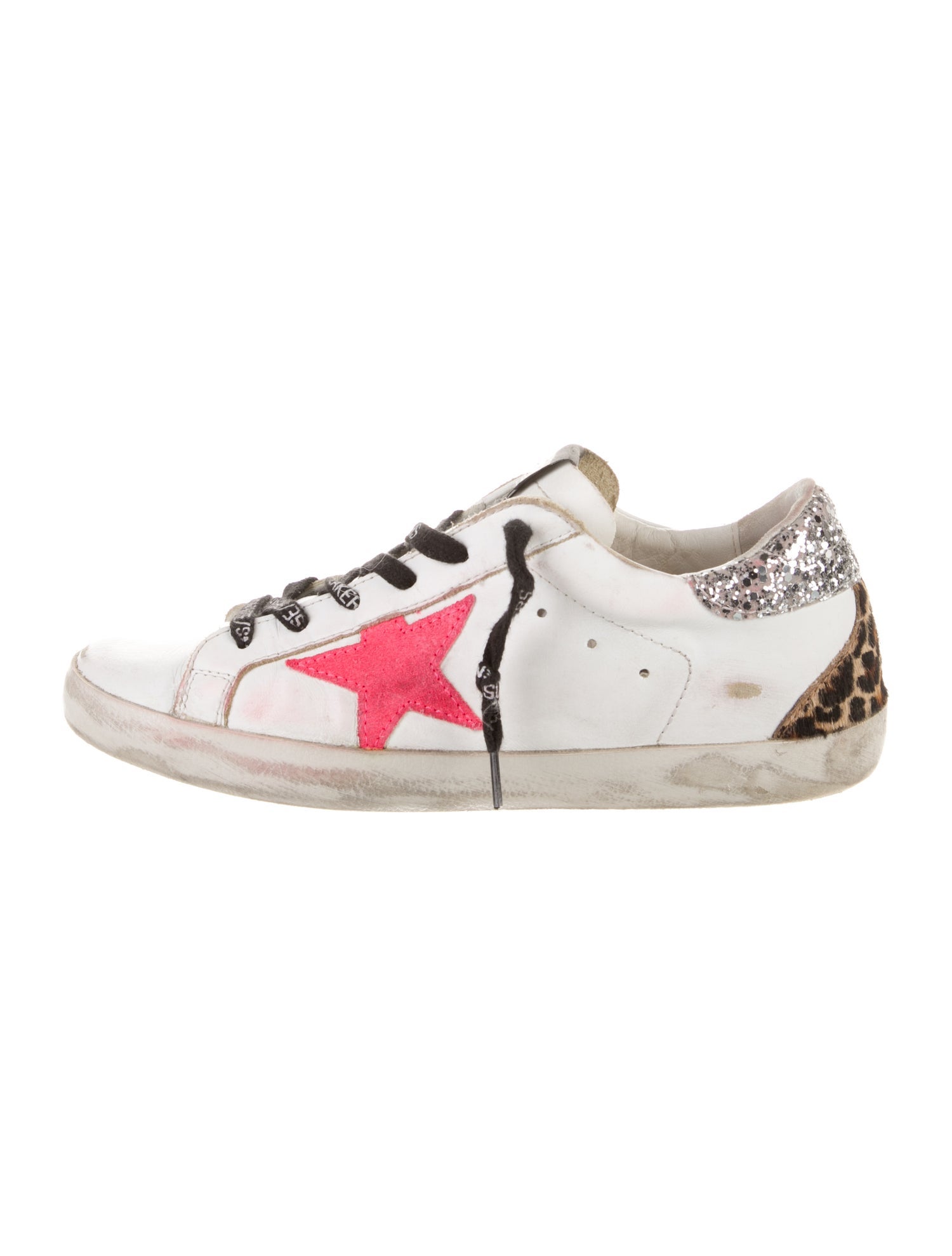 Golden Goose Leather Printed Sneakers