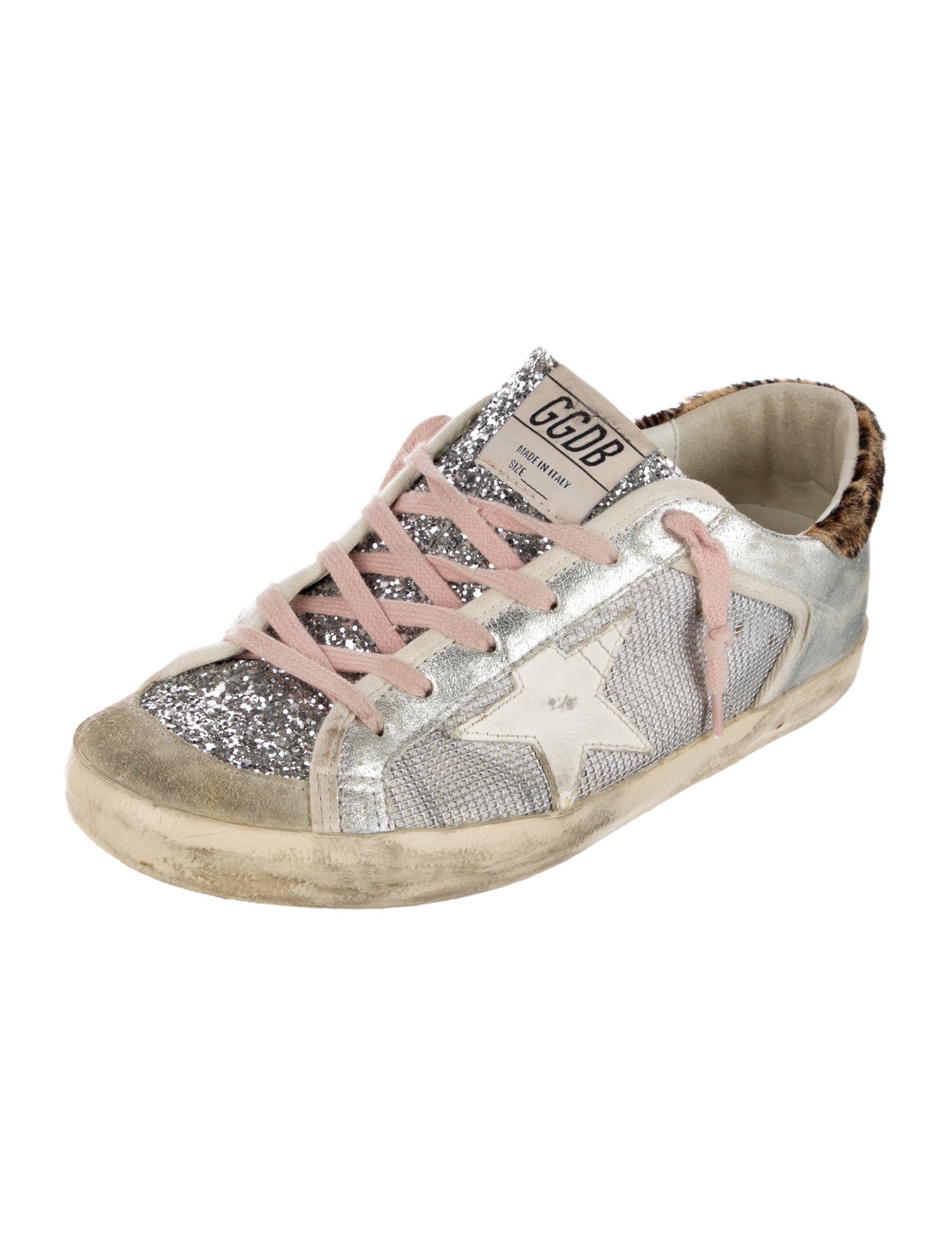 Golden Goose Leather Printed Sneakers