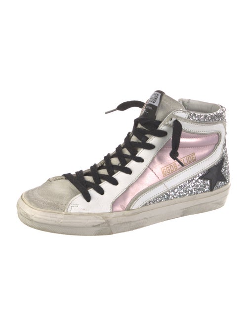 Golden Goose Leather Printed Sneakers