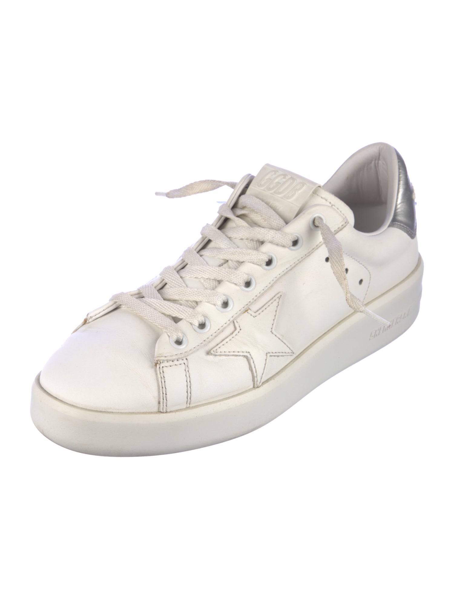 Golden Goose Leather Glitter Accents Sneakers