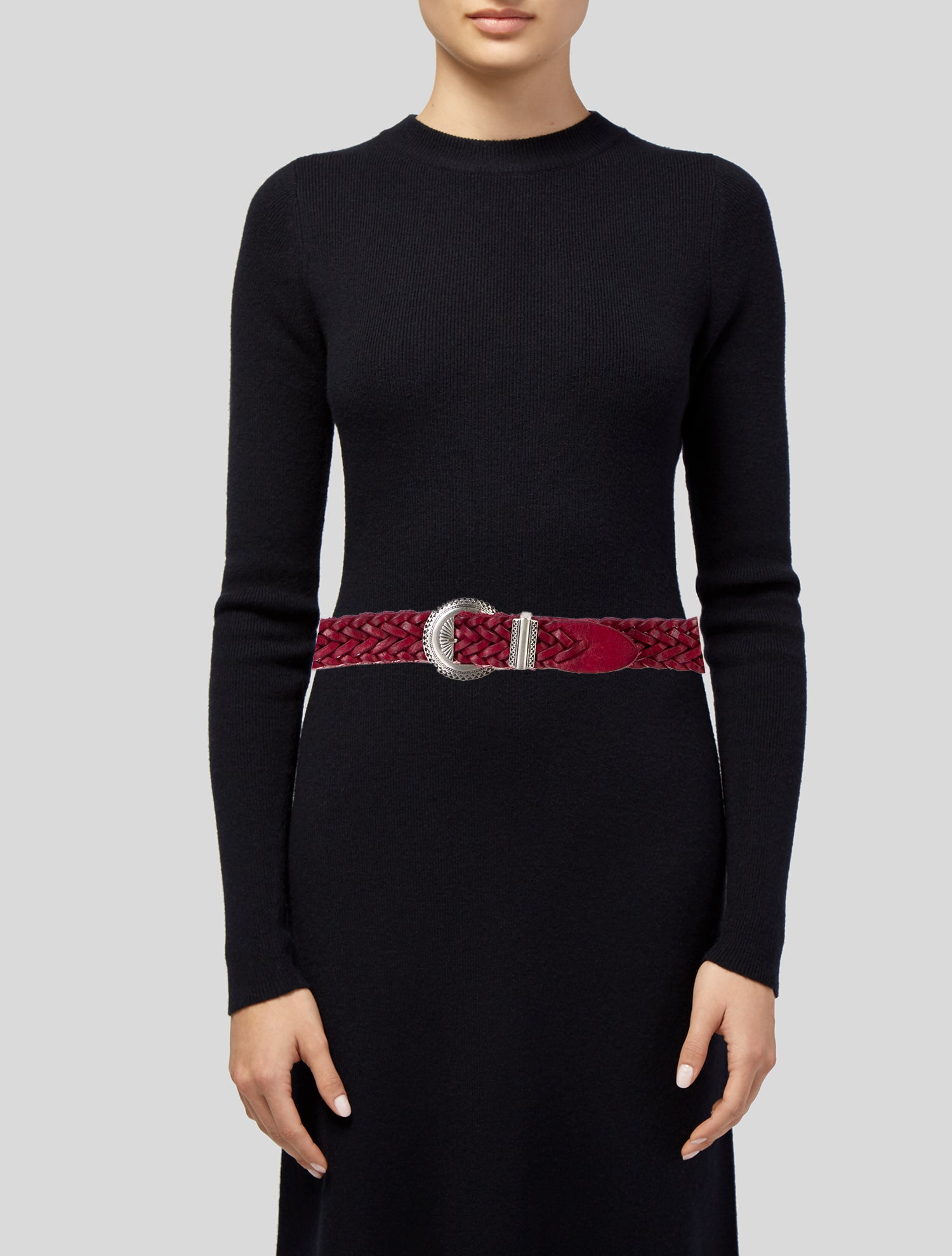Golden Goose Leather Braided Accents Belt