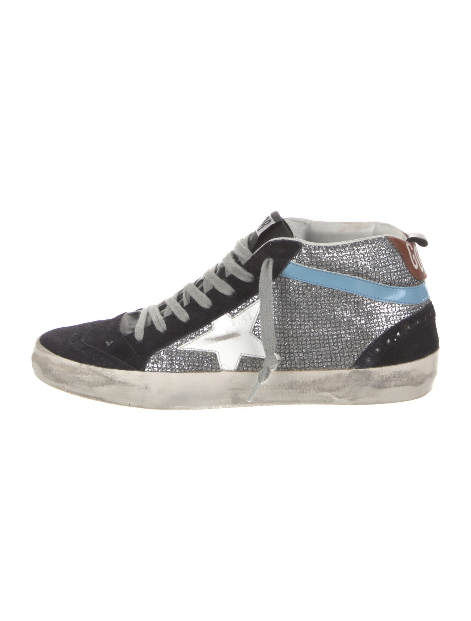 Golden Goose Suede Colorblock Pattern Sneakers