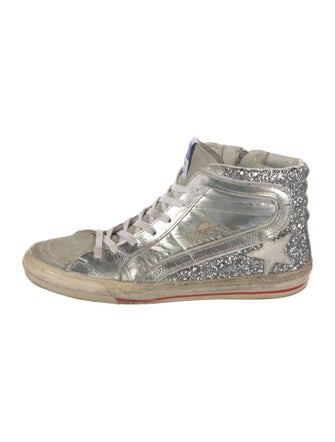 Golden Goose Leather Printed Sneakers
