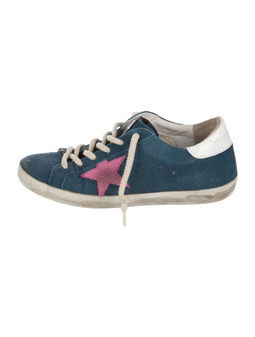 Golden Goose Suede Colorblock Pattern Sneakers