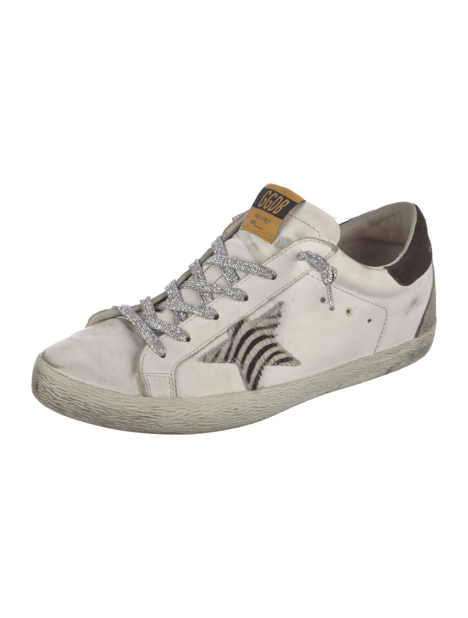 Golden Goose Leather Printed Sneakers