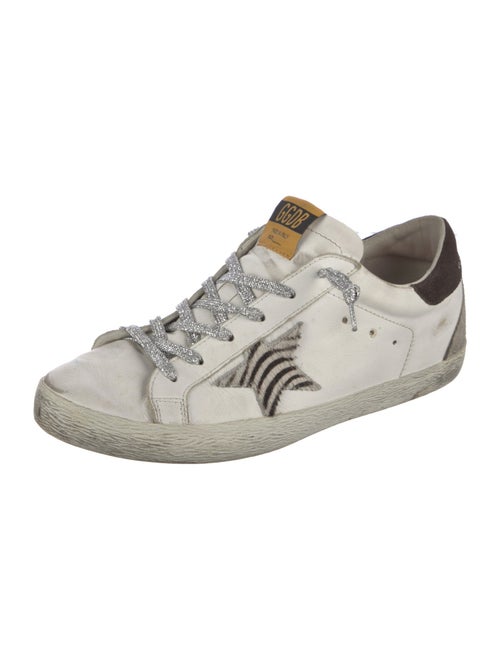 Golden Goose Leather Printed Sneakers