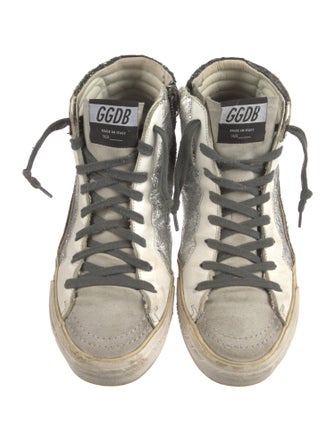 Golden Goose Leather Colorblock Pattern Sneakers