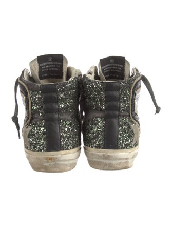 Golden Goose Leather Colorblock Pattern Sneakers