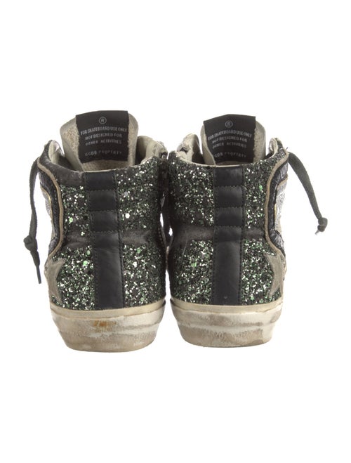 Golden Goose Leather Colorblock Pattern Sneakers