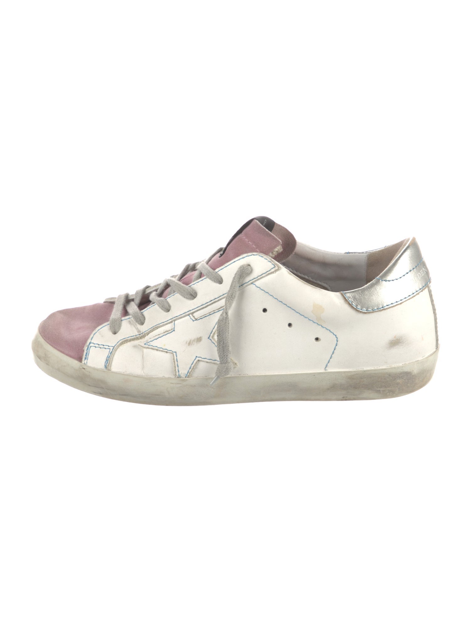 Golden Goose Leather Colorblock Pattern Sneakers