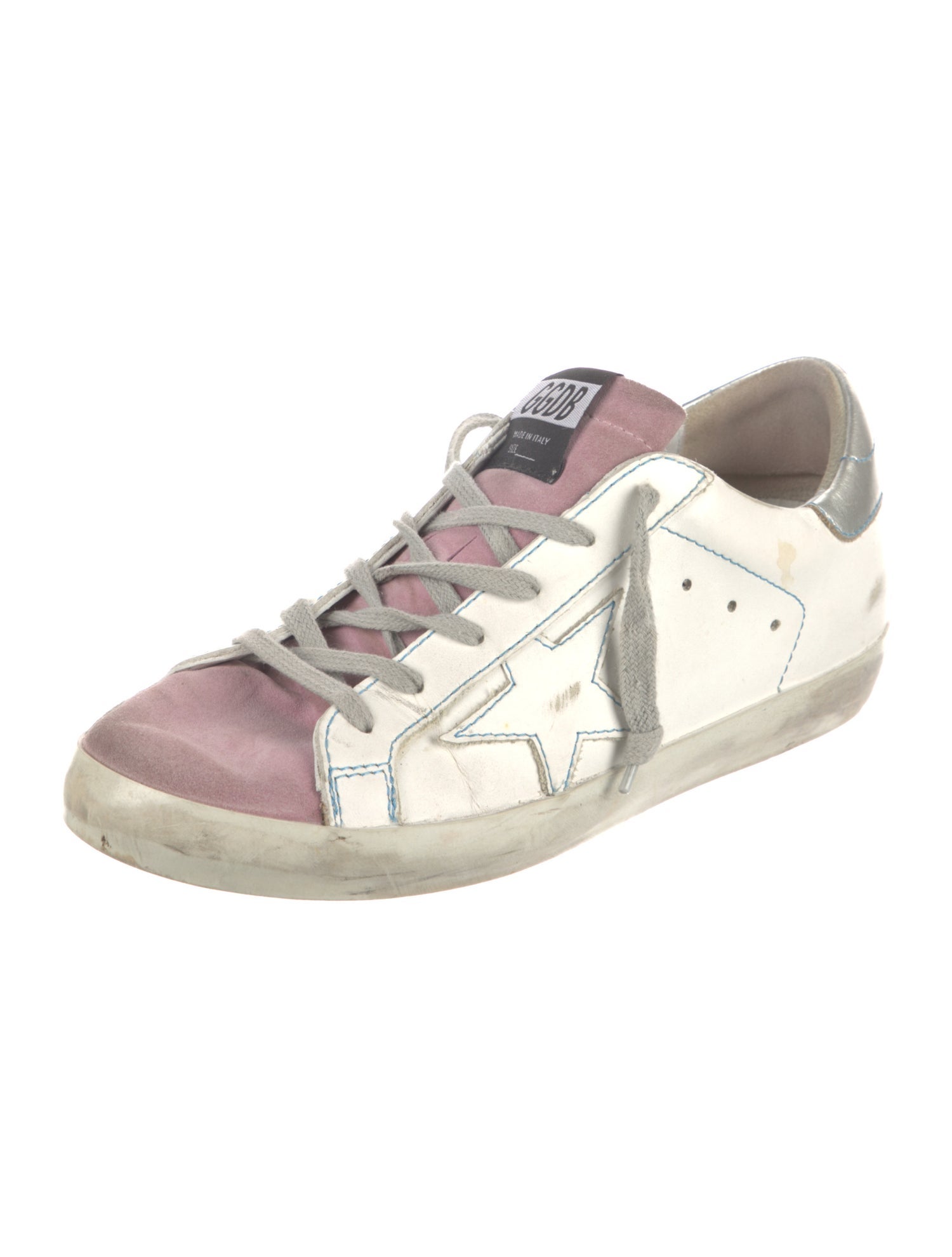 Golden Goose Leather Colorblock Pattern Sneakers