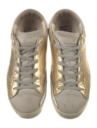 Golden Goose Leather Lasercut Accents Sneakers