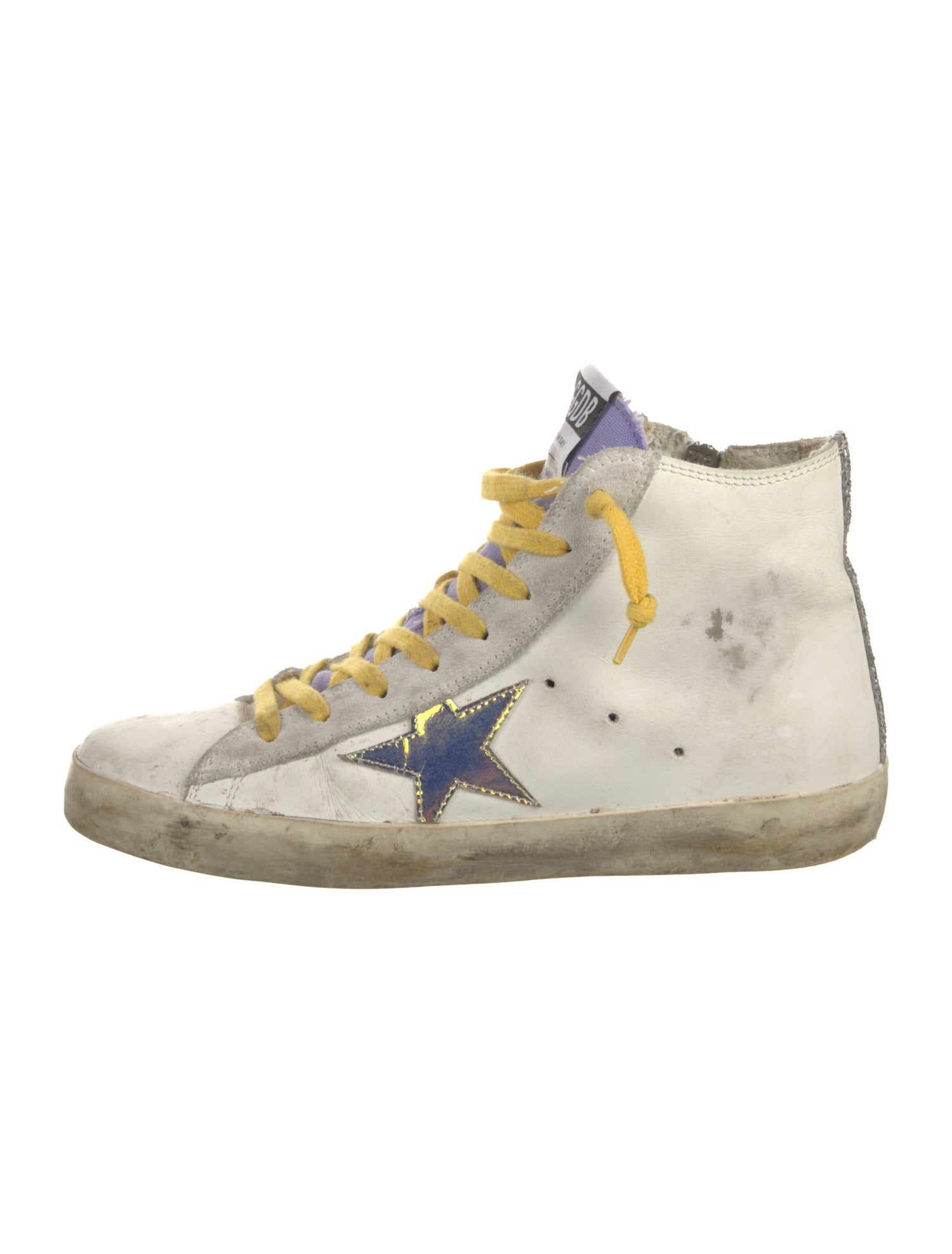 Golden Goose Leather Glitter Accents Sneakers