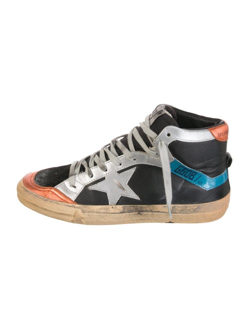 Golden Goose Leather Colorblock Pattern Sneakers