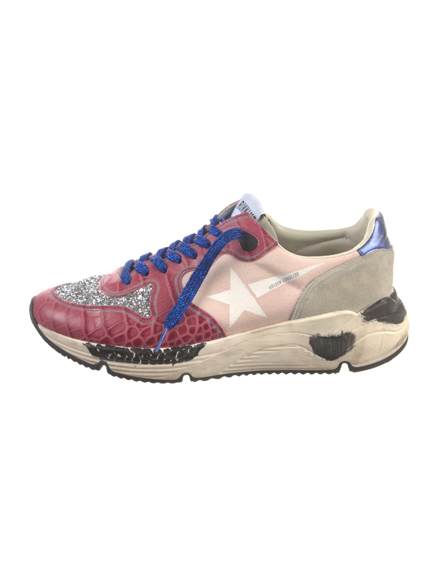Golden Goose Leather Printed Sneakers