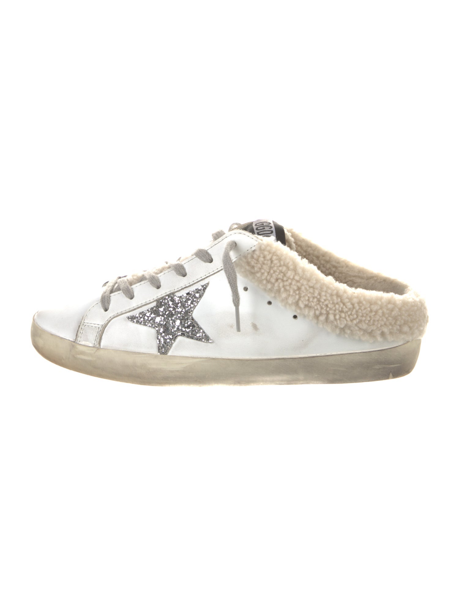Golden Goose Leather Graphic Print Flats