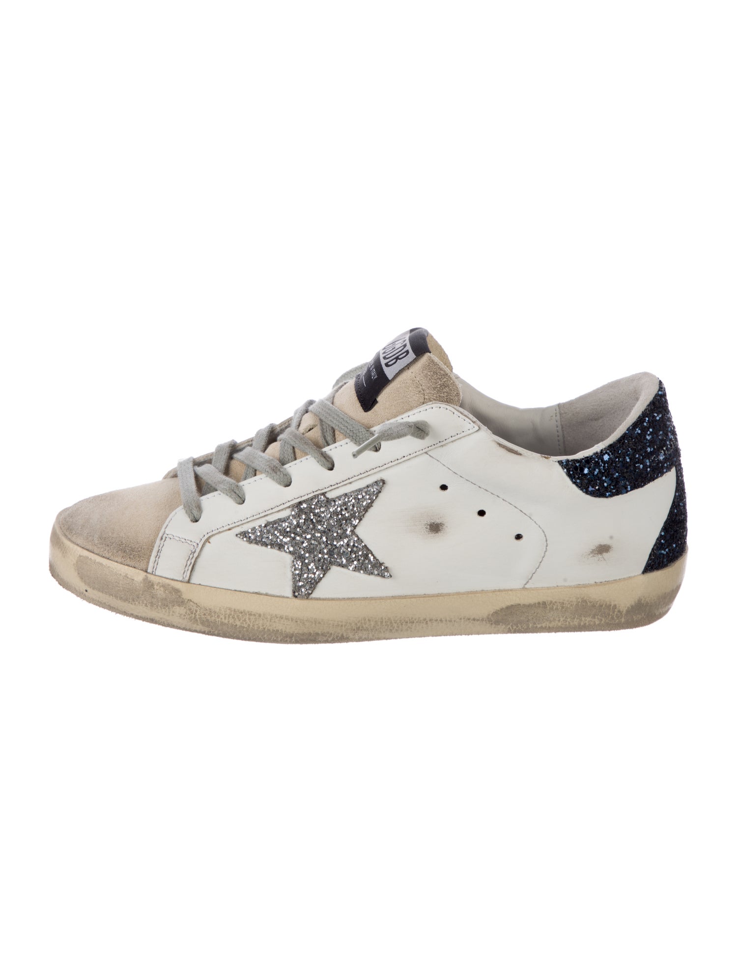 Golden Goose Leather Colorblock Pattern Sneakers