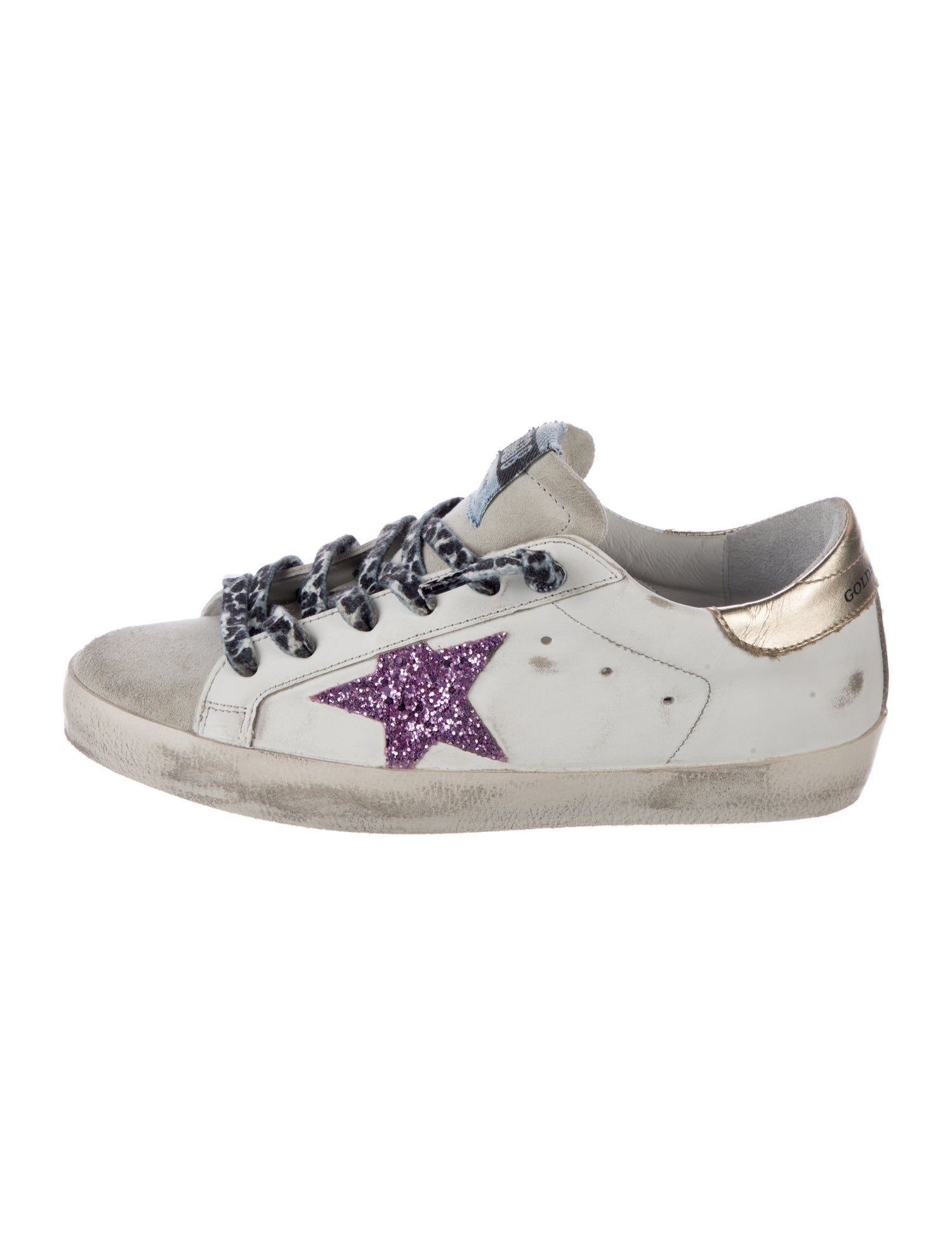 Golden Goose Leather Printed Sneakers