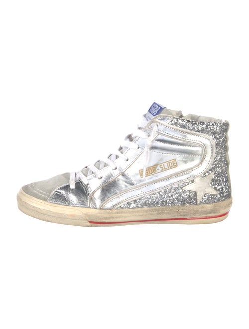 Golden Goose Leather Printed Sneakers
