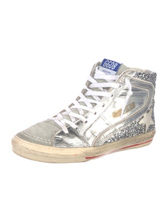 Golden Goose Leather Printed Sneakers