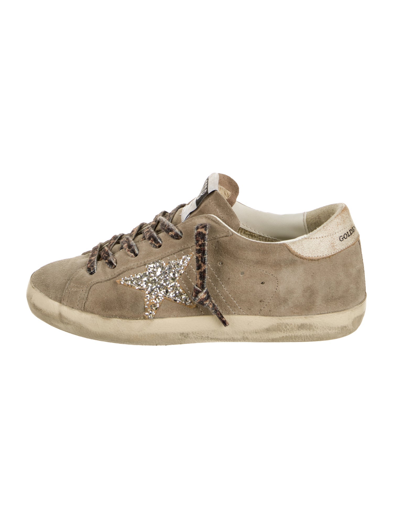 Golden Goose Suede Glitter Accents Sneakers